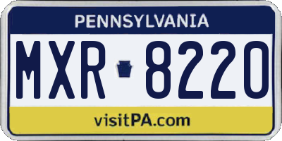 PA license plate MXR8220