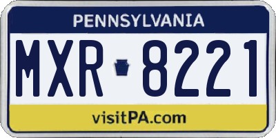 PA license plate MXR8221