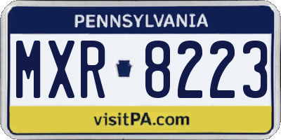 PA license plate MXR8223