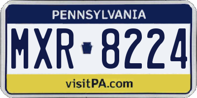 PA license plate MXR8224