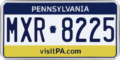 PA license plate MXR8225