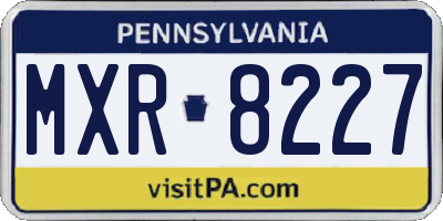 PA license plate MXR8227