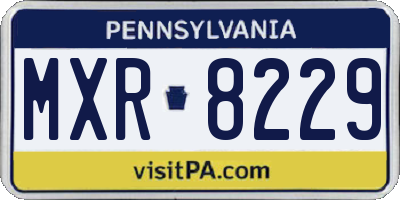 PA license plate MXR8229