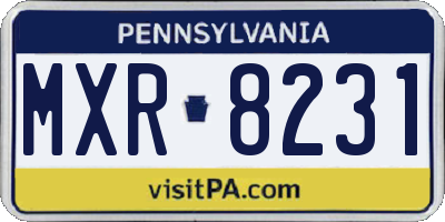 PA license plate MXR8231