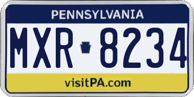 PA license plate MXR8234