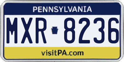 PA license plate MXR8236