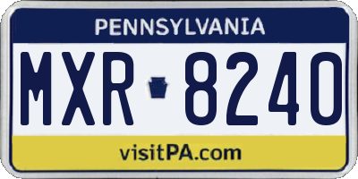 PA license plate MXR8240