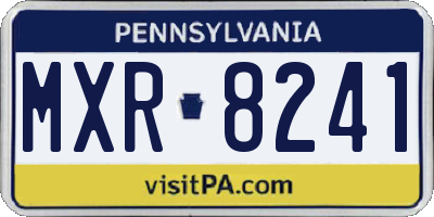 PA license plate MXR8241