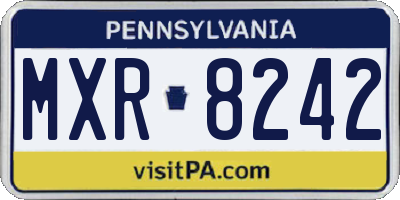 PA license plate MXR8242