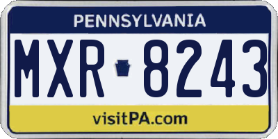 PA license plate MXR8243
