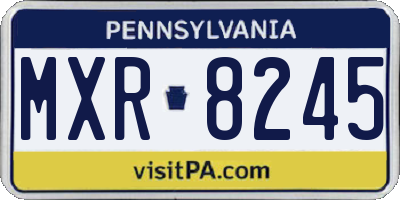 PA license plate MXR8245