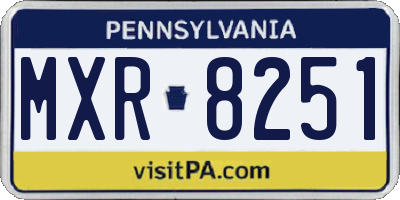 PA license plate MXR8251