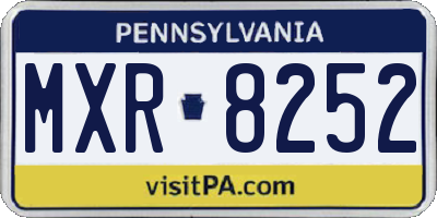 PA license plate MXR8252