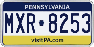 PA license plate MXR8253