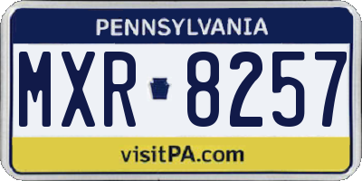 PA license plate MXR8257