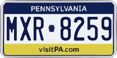 PA license plate MXR8259