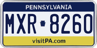 PA license plate MXR8260