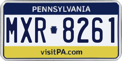 PA license plate MXR8261