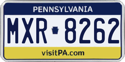 PA license plate MXR8262