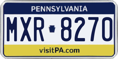 PA license plate MXR8270