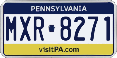 PA license plate MXR8271