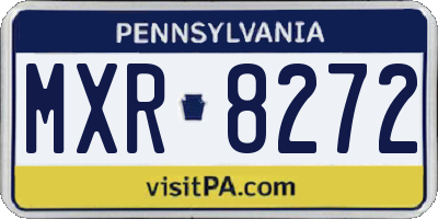 PA license plate MXR8272
