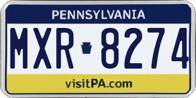 PA license plate MXR8274