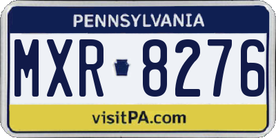 PA license plate MXR8276