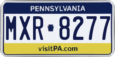 PA license plate MXR8277