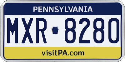 PA license plate MXR8280