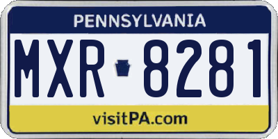 PA license plate MXR8281
