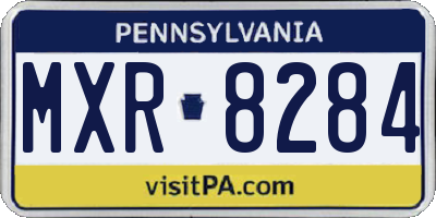 PA license plate MXR8284