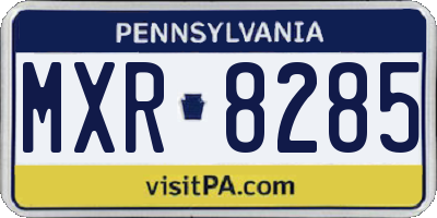 PA license plate MXR8285