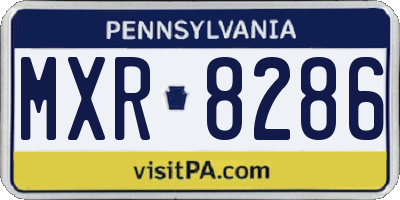 PA license plate MXR8286