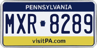PA license plate MXR8289