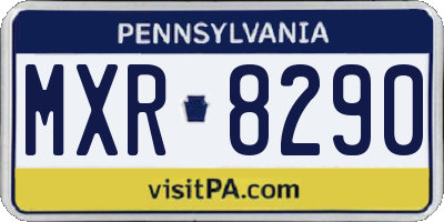 PA license plate MXR8290