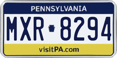 PA license plate MXR8294
