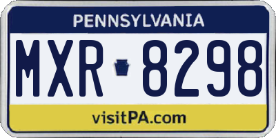 PA license plate MXR8298