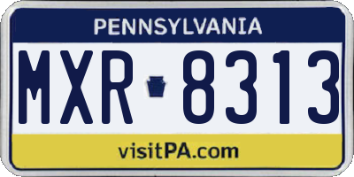 PA license plate MXR8313