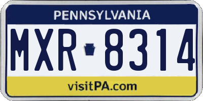 PA license plate MXR8314