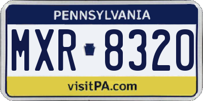 PA license plate MXR8320