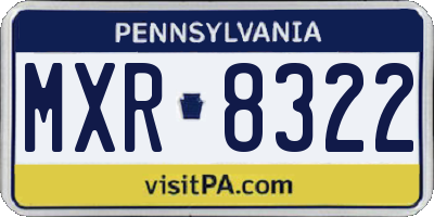 PA license plate MXR8322