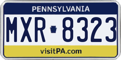 PA license plate MXR8323