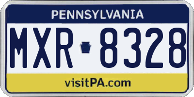 PA license plate MXR8328