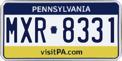 PA license plate MXR8331