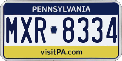 PA license plate MXR8334