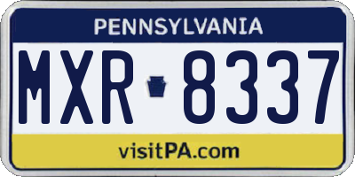 PA license plate MXR8337