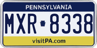 PA license plate MXR8338