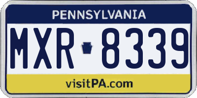 PA license plate MXR8339