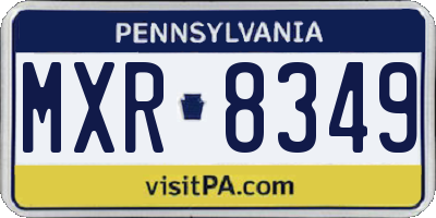 PA license plate MXR8349